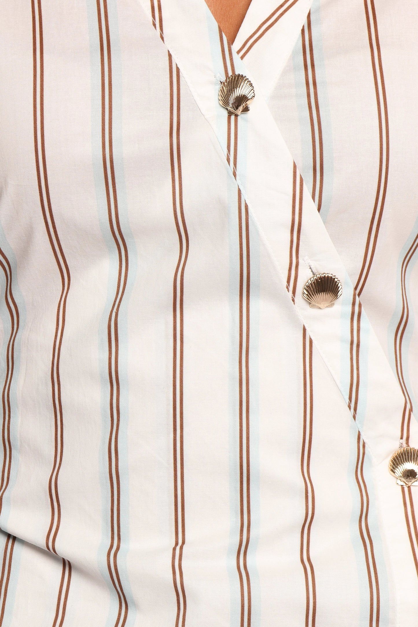 Collared Pinstripe Mini Shirt Dress