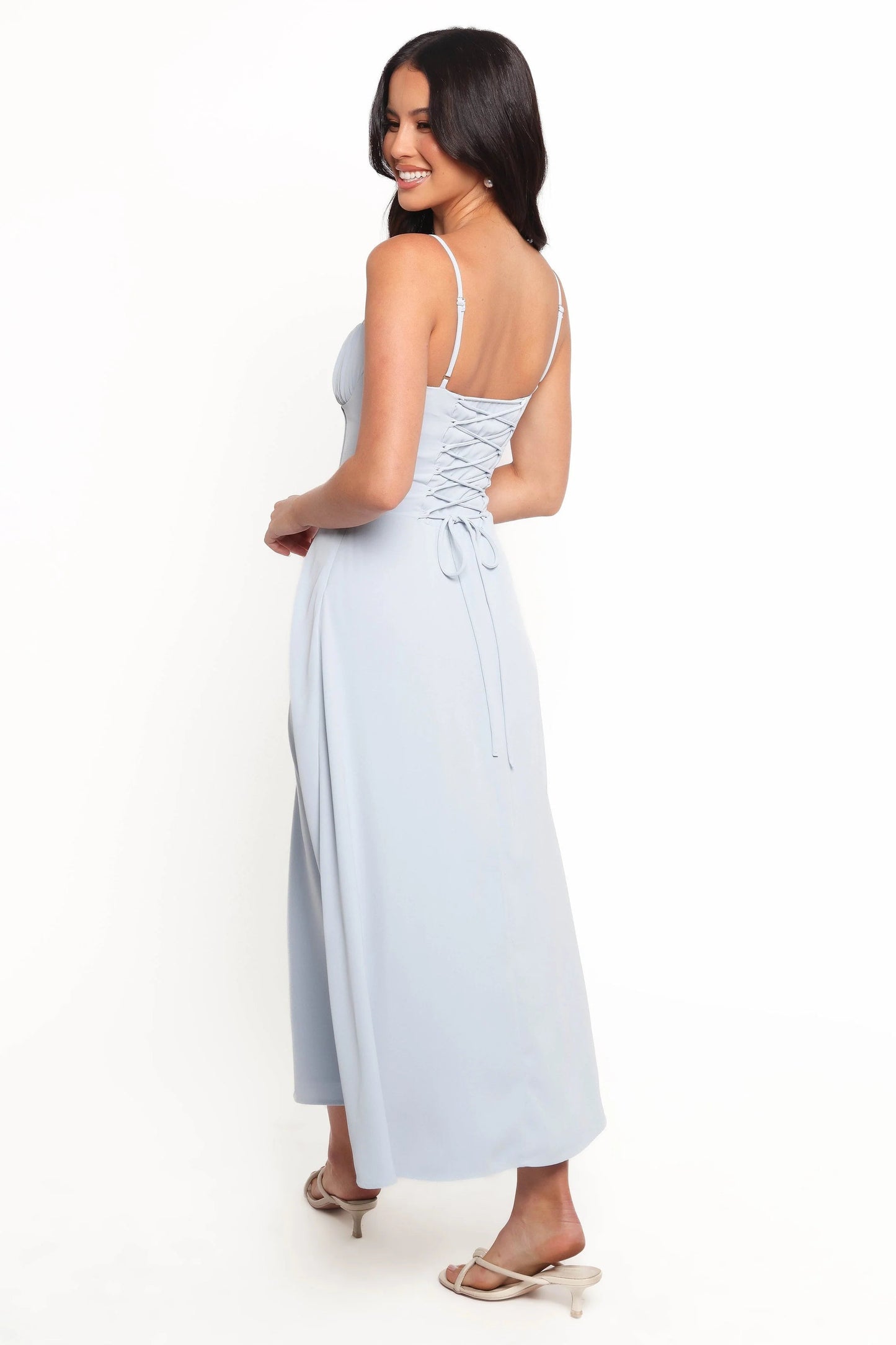 Corset-Lace Sweetheart Midi Dress