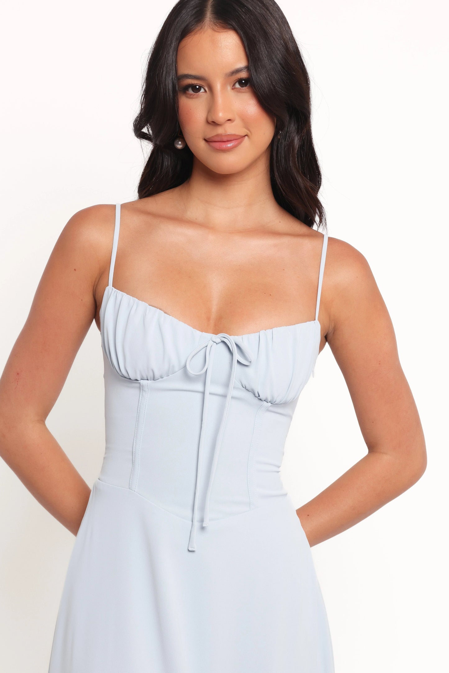 Corset-Lace Sweetheart Midi Dress