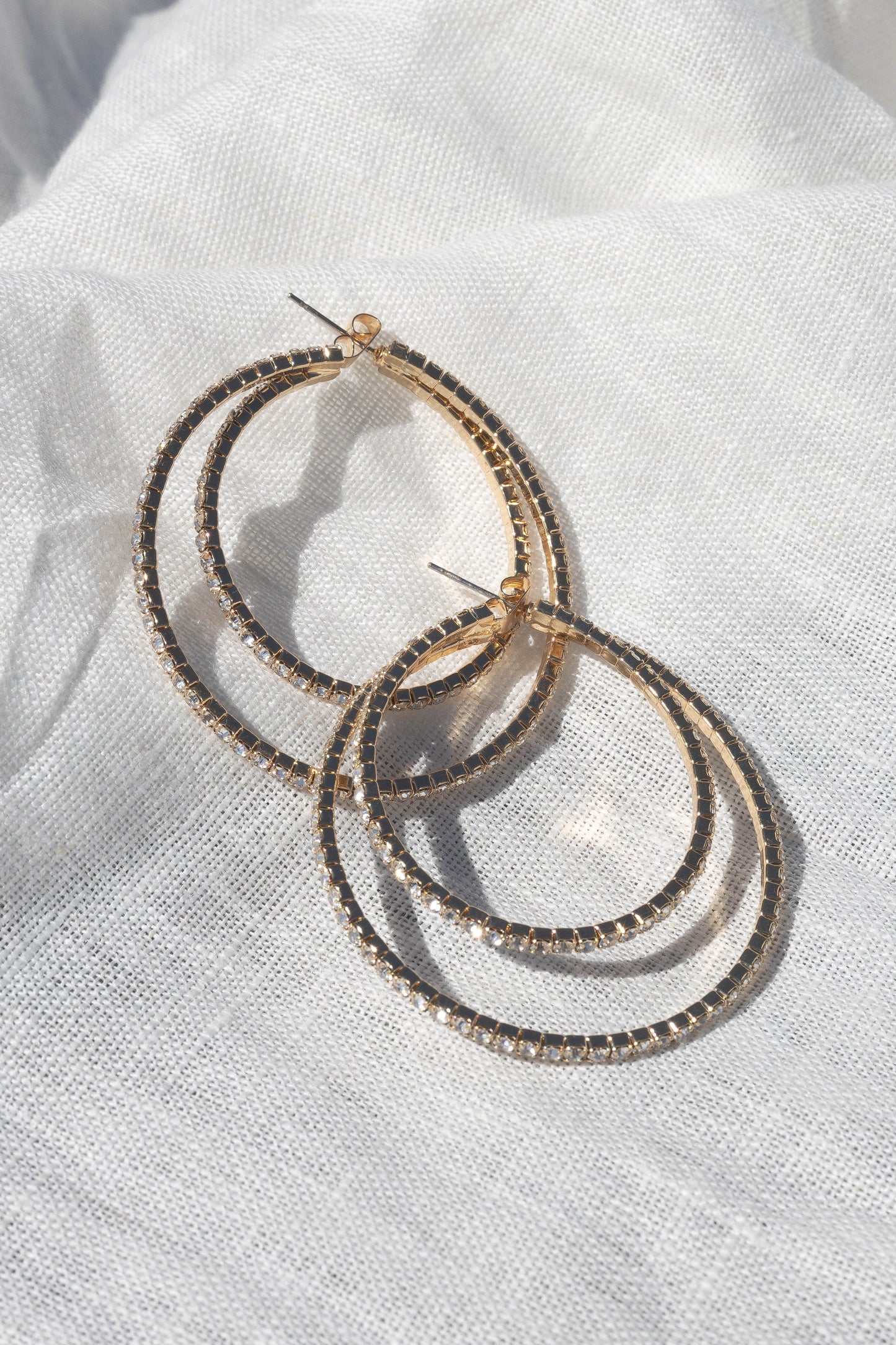 Dancer Rhinestone Double-Hoop Earrings