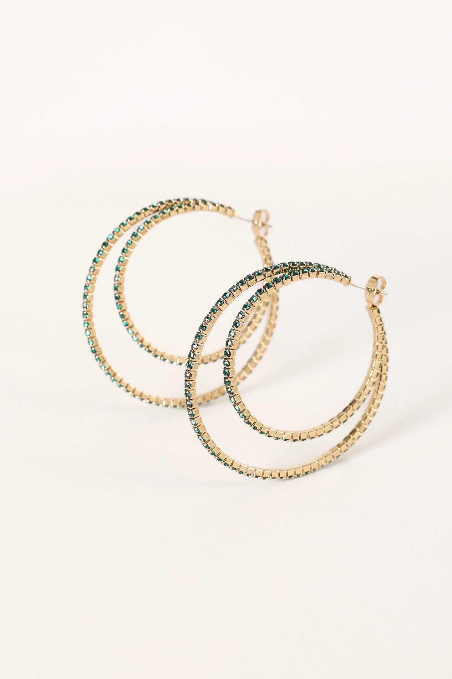 Dancer Rhinestone Double-Hoop Earrings