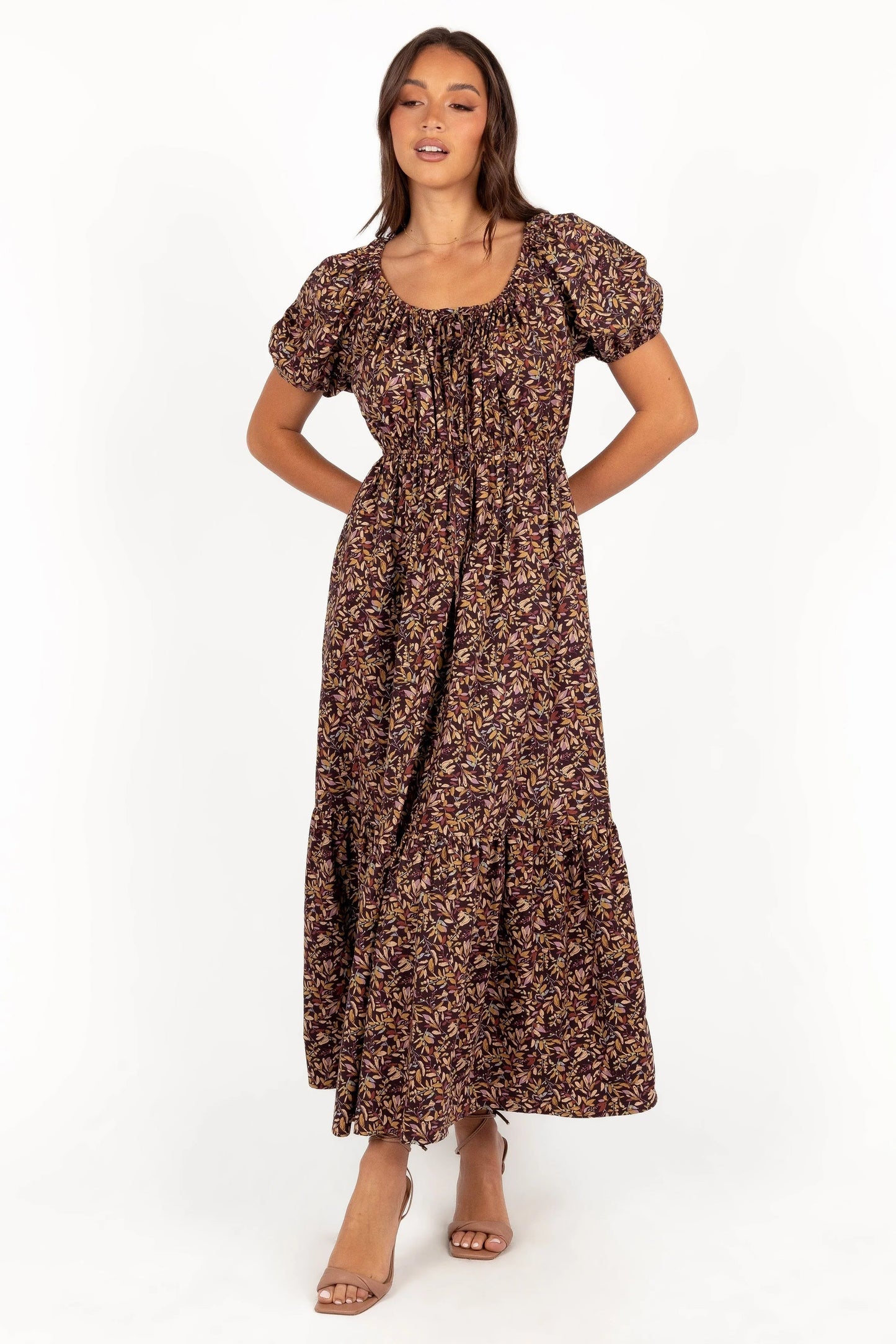 Drawstring Tie Midi Dress