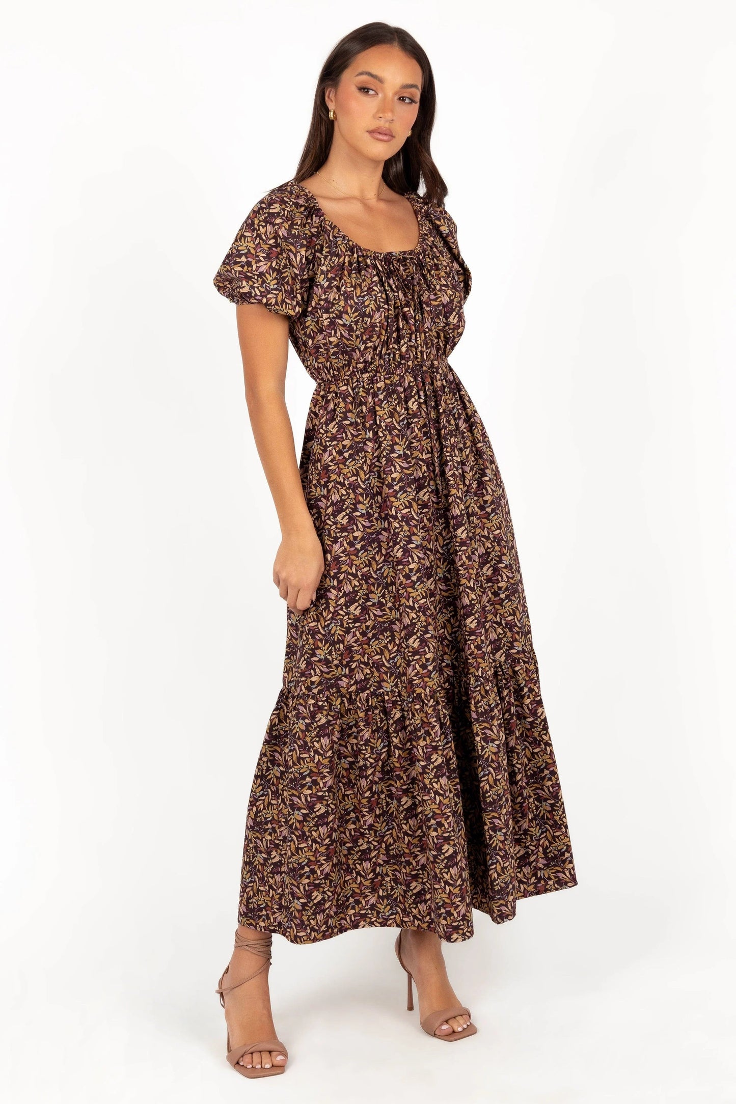Drawstring Tie Midi Dress