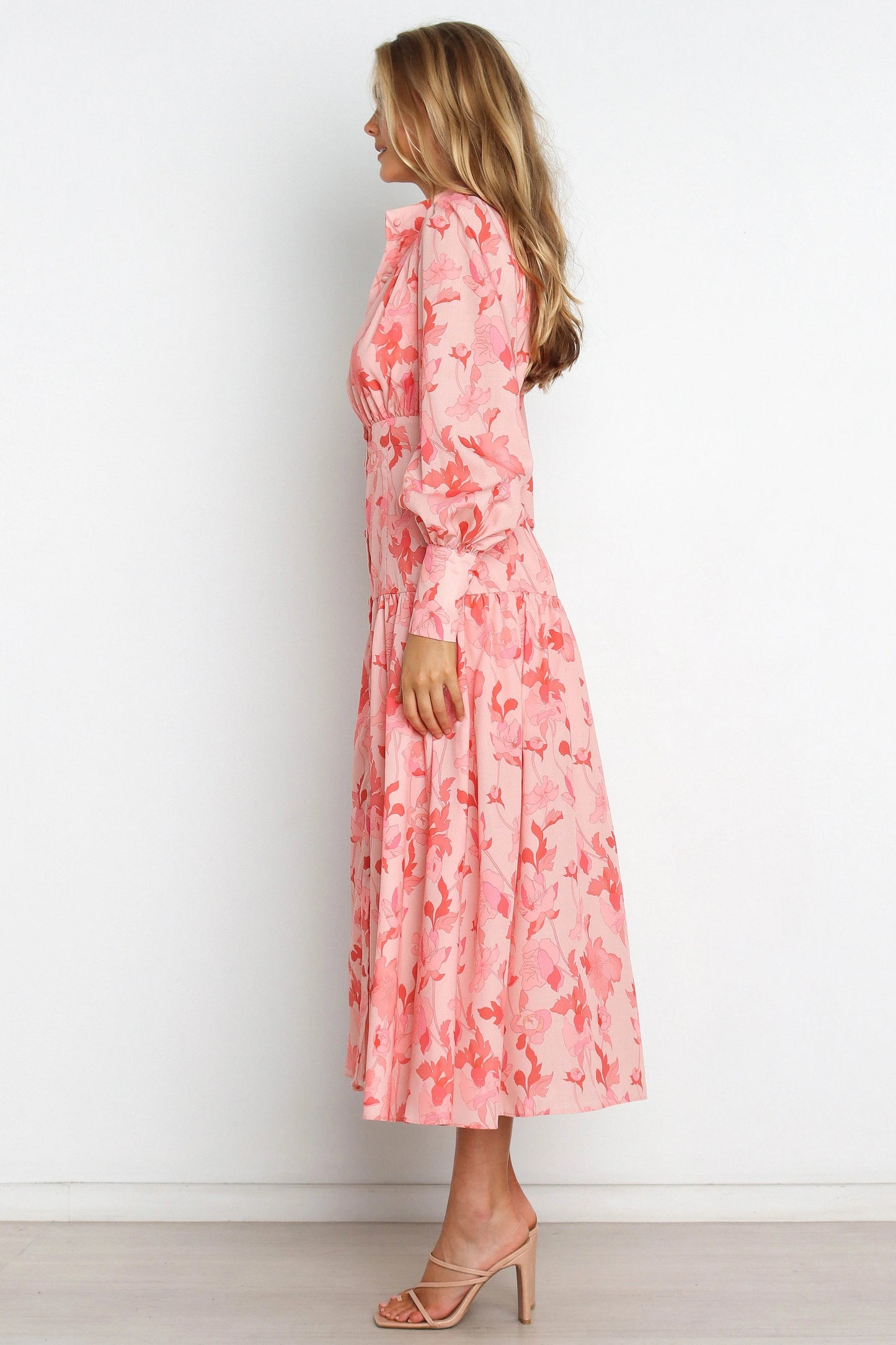 Everly Button-Front Collared Maxi Dress