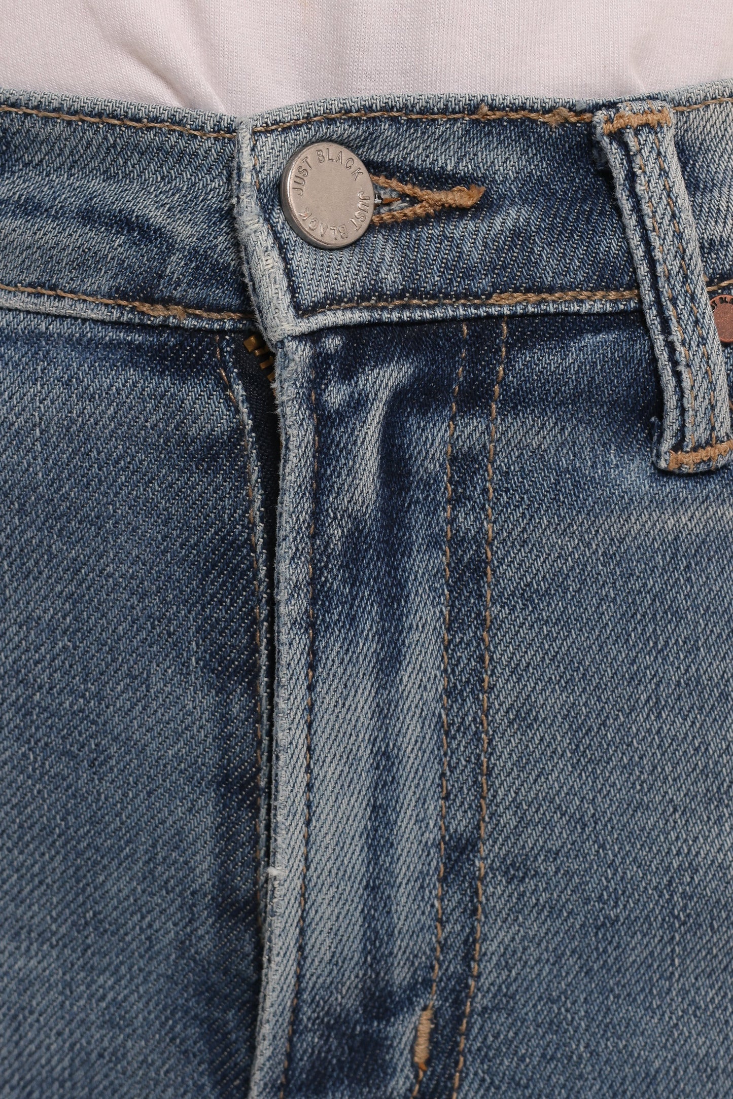 High-Rise Distressed Straight Jeans