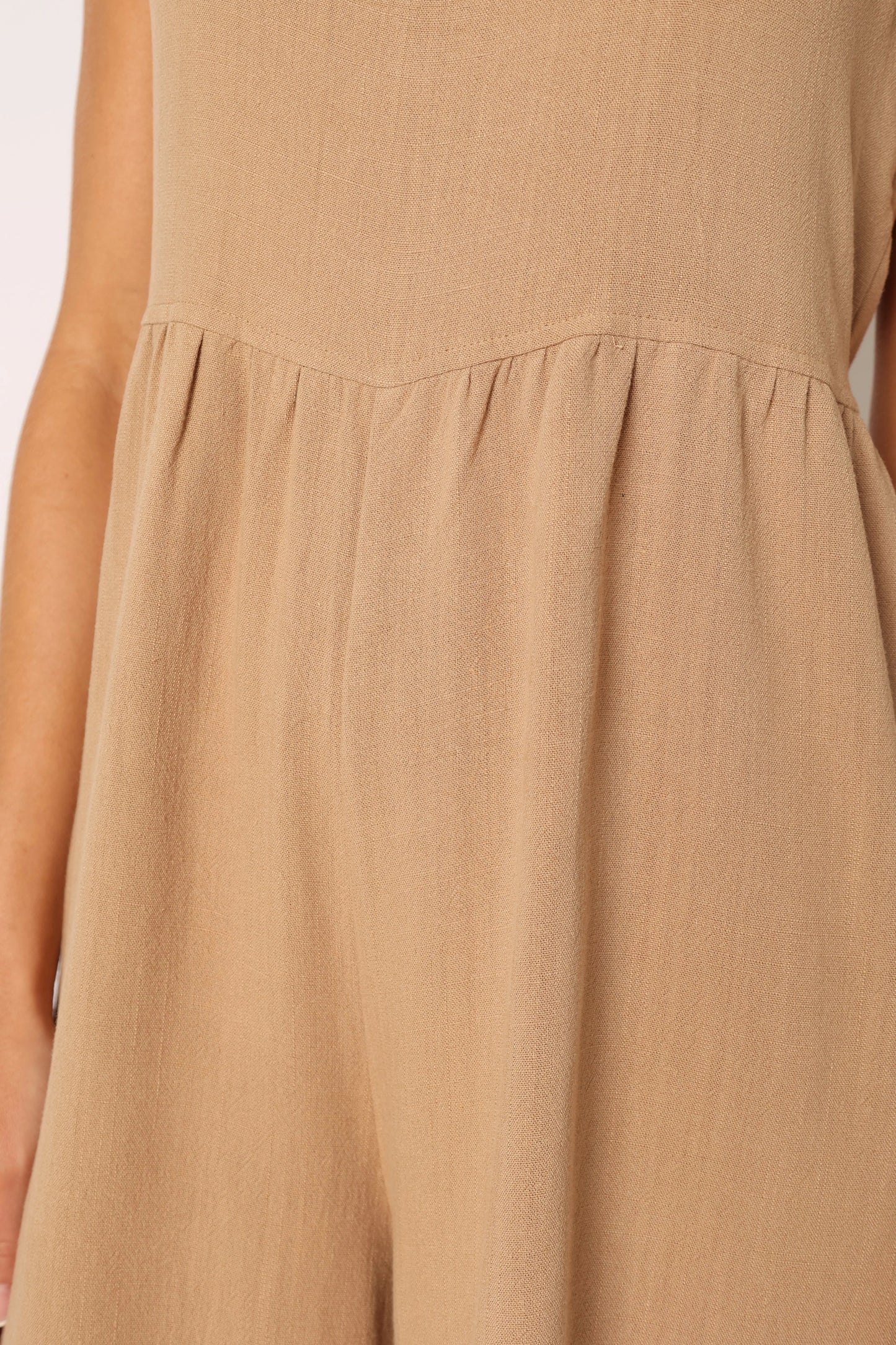 Linen Wide-Leg Tie-Strap Jumpsuit