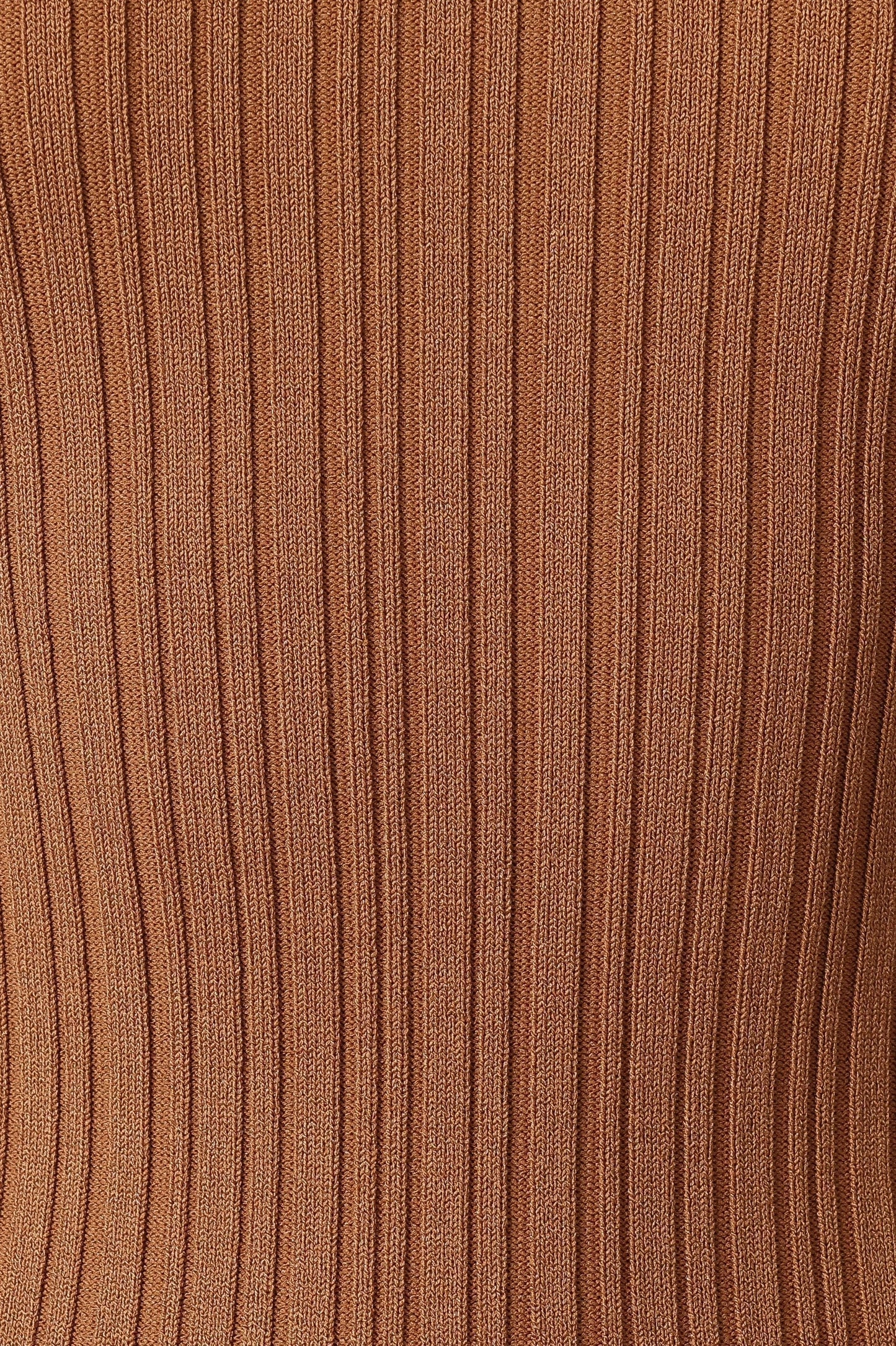 Mockneck Ribbed Knit Top with Frill Hem