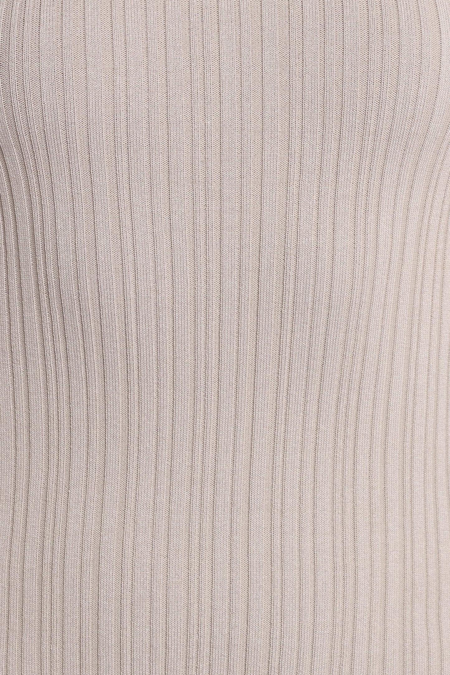 Mockneck Ribbed Knit Top with Frill Hem