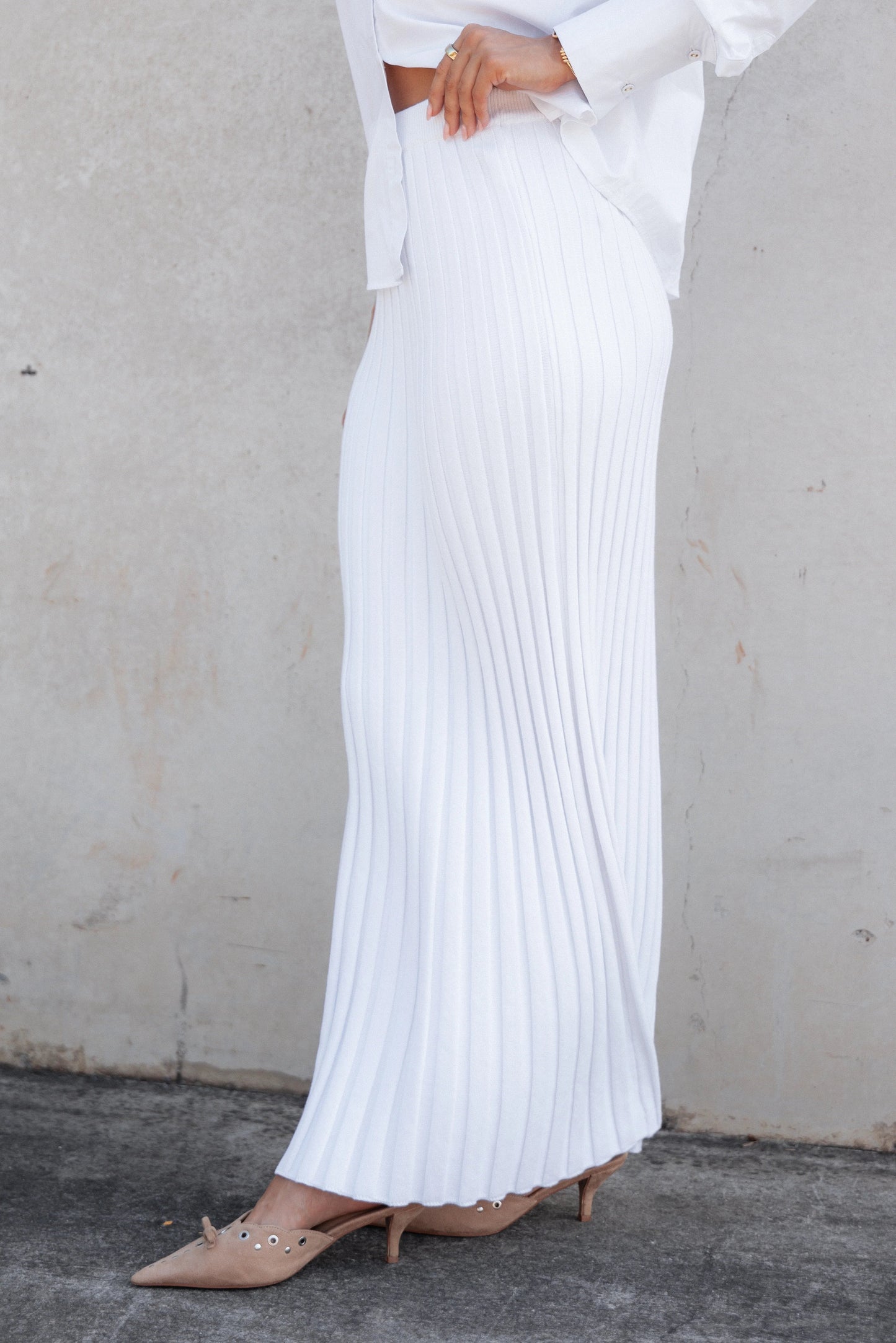 Ribbed Knit Maxi Skirt