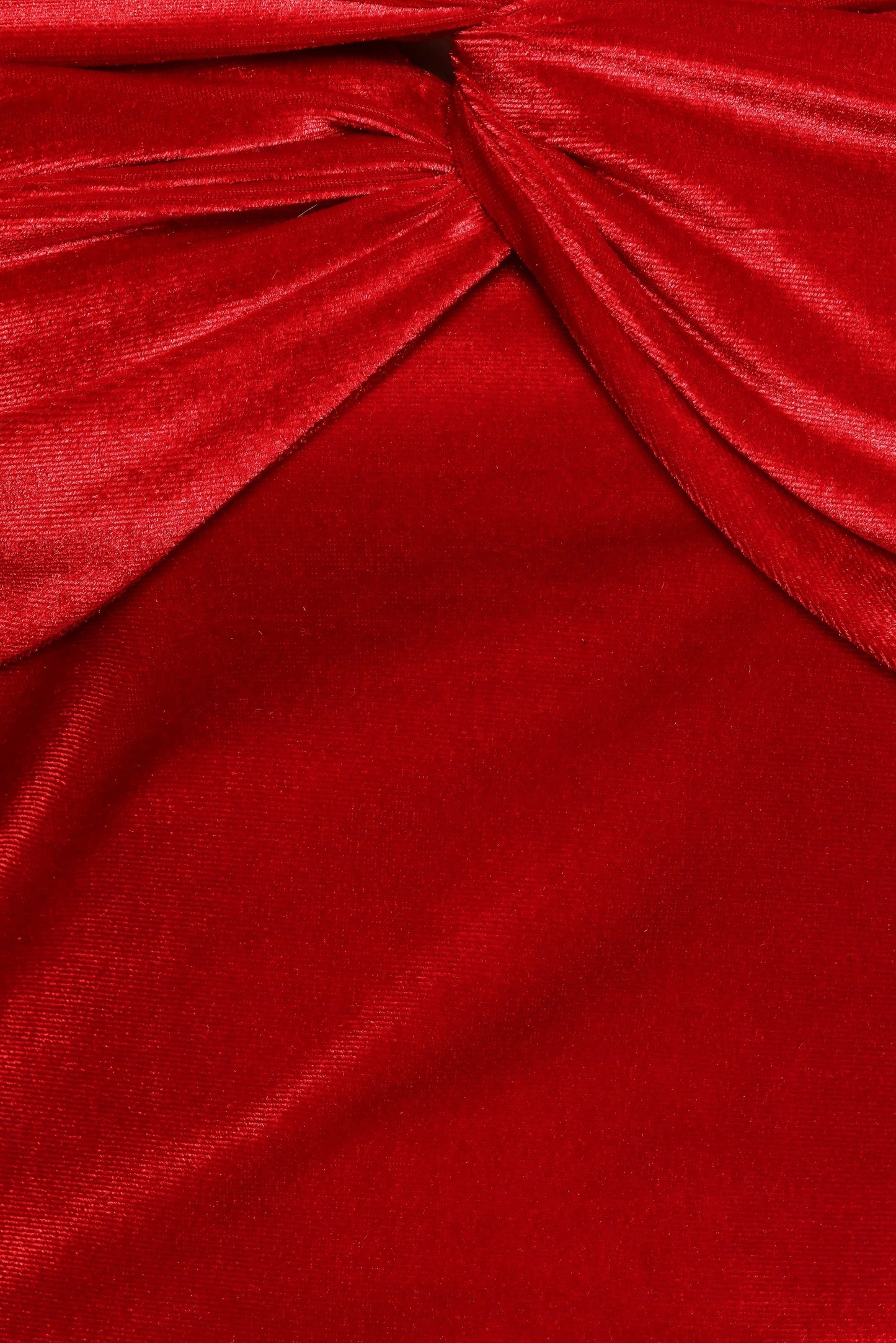 Twist-Front Velvet Off-Shoulder Crop