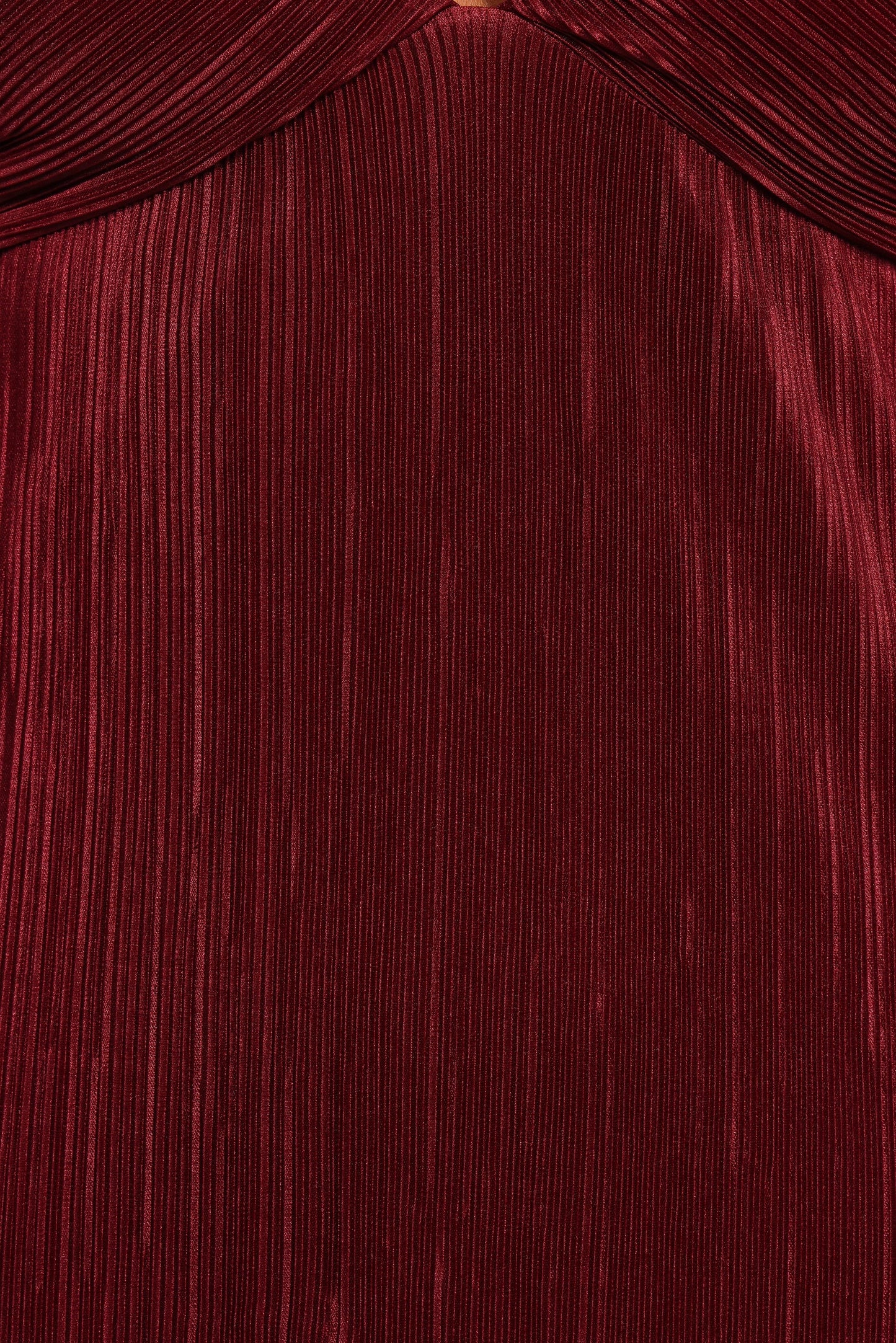 Wine Pleated Plissé Pull-On Maxi Dress