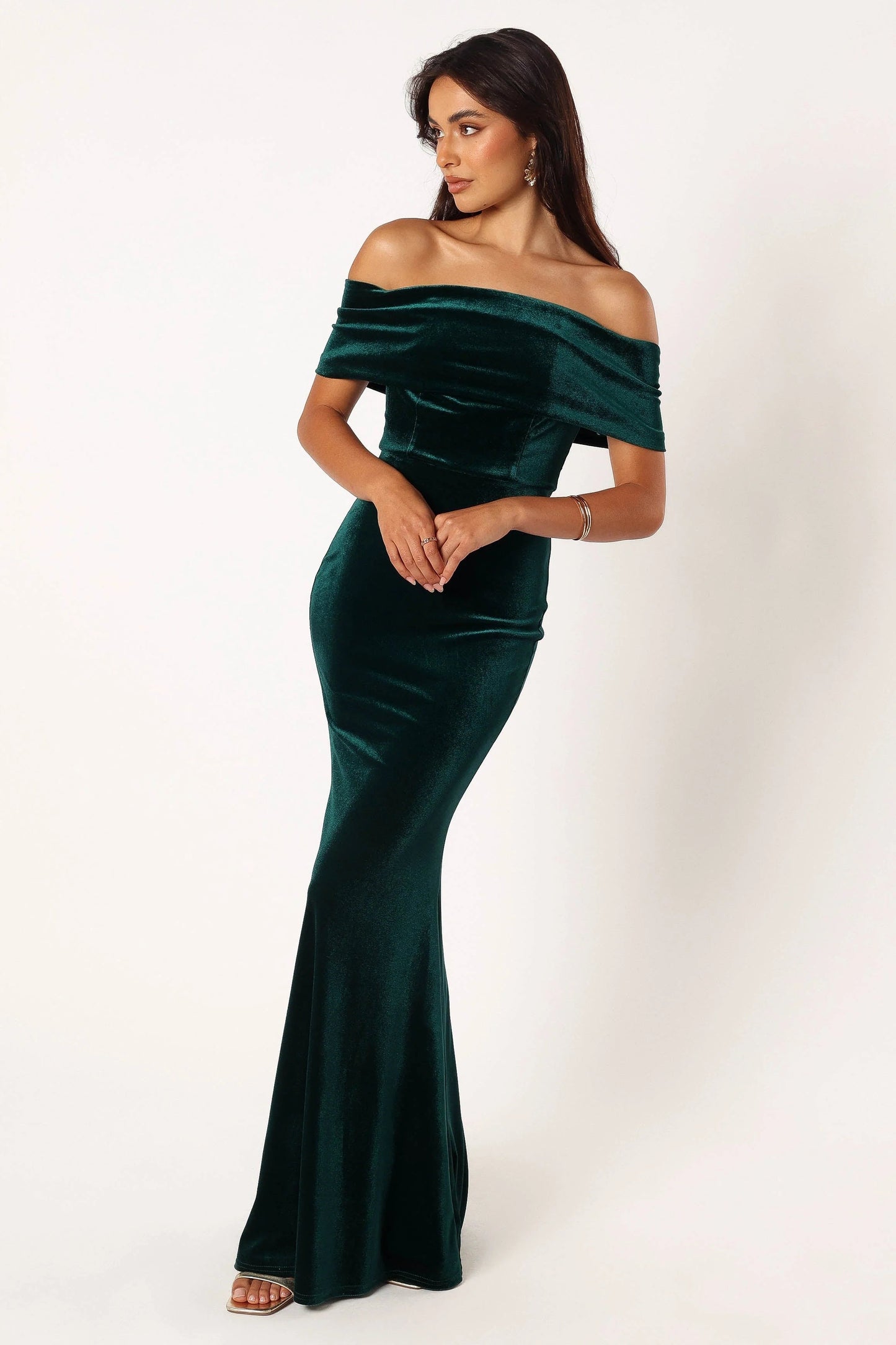 Adair Off-Shoulder Velvet Maxi Dress