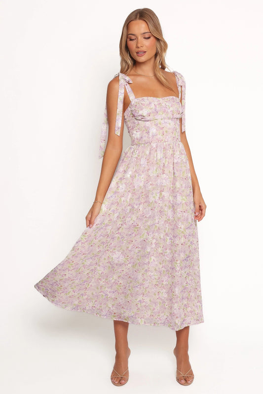 Adjustable Strap Pleated Maxi Dress