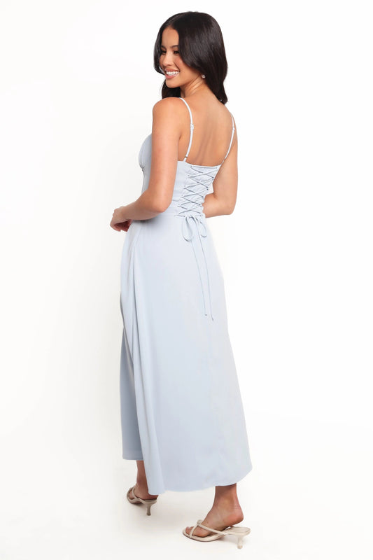 Corset-Lace Sweetheart Midi Dress