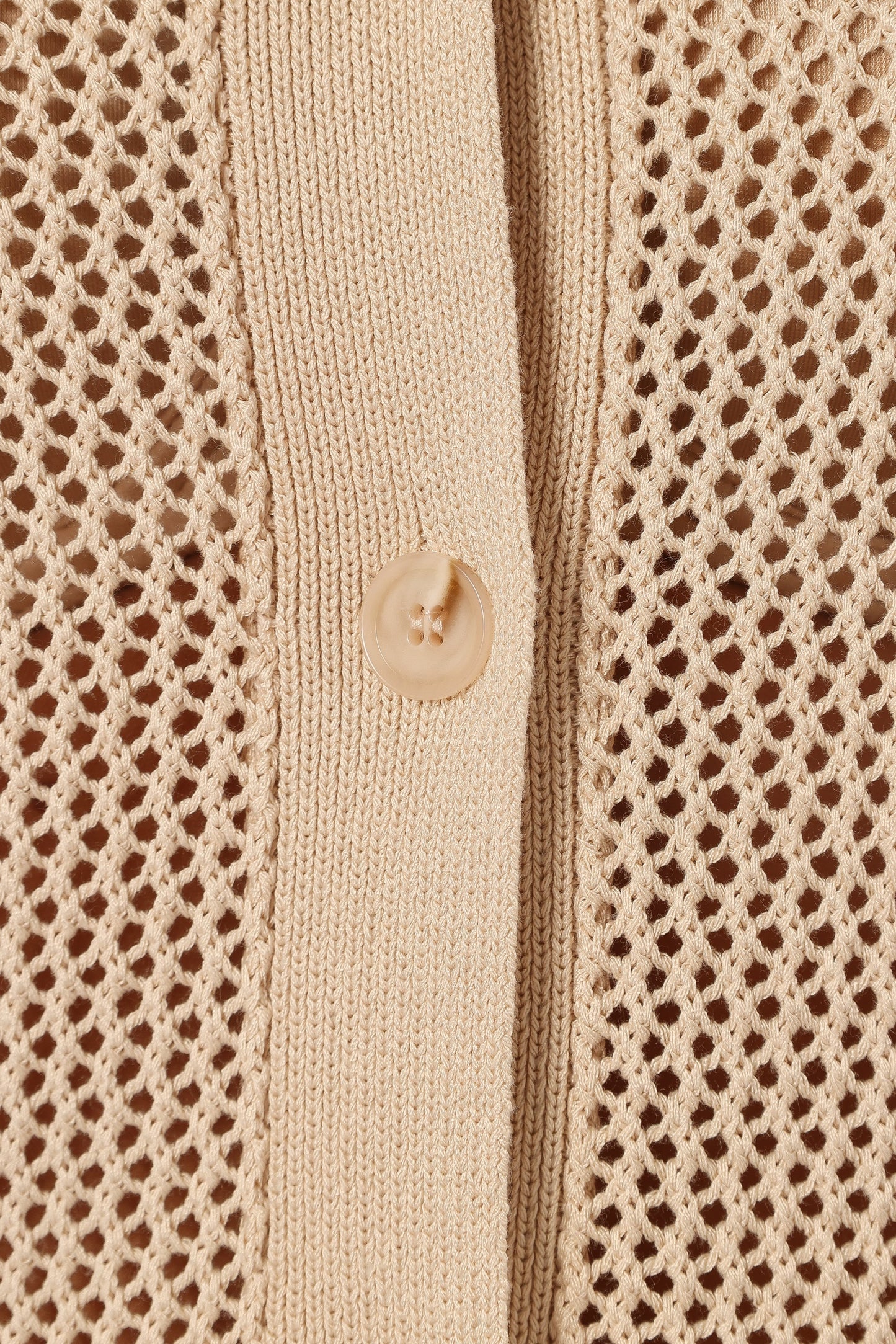 Crochet Spread-Collar Button-Front Top