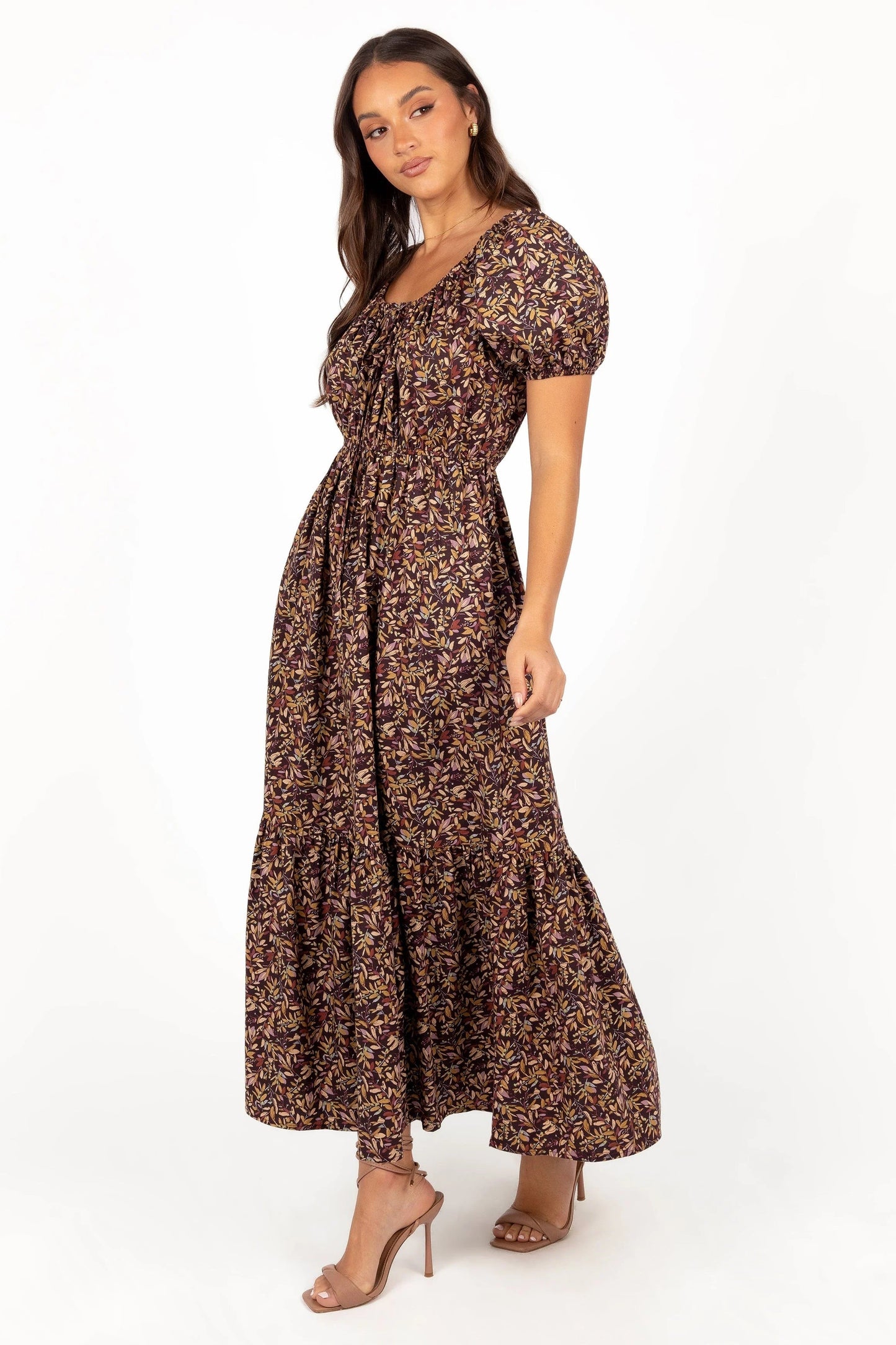 Drawstring Tie Midi Dress