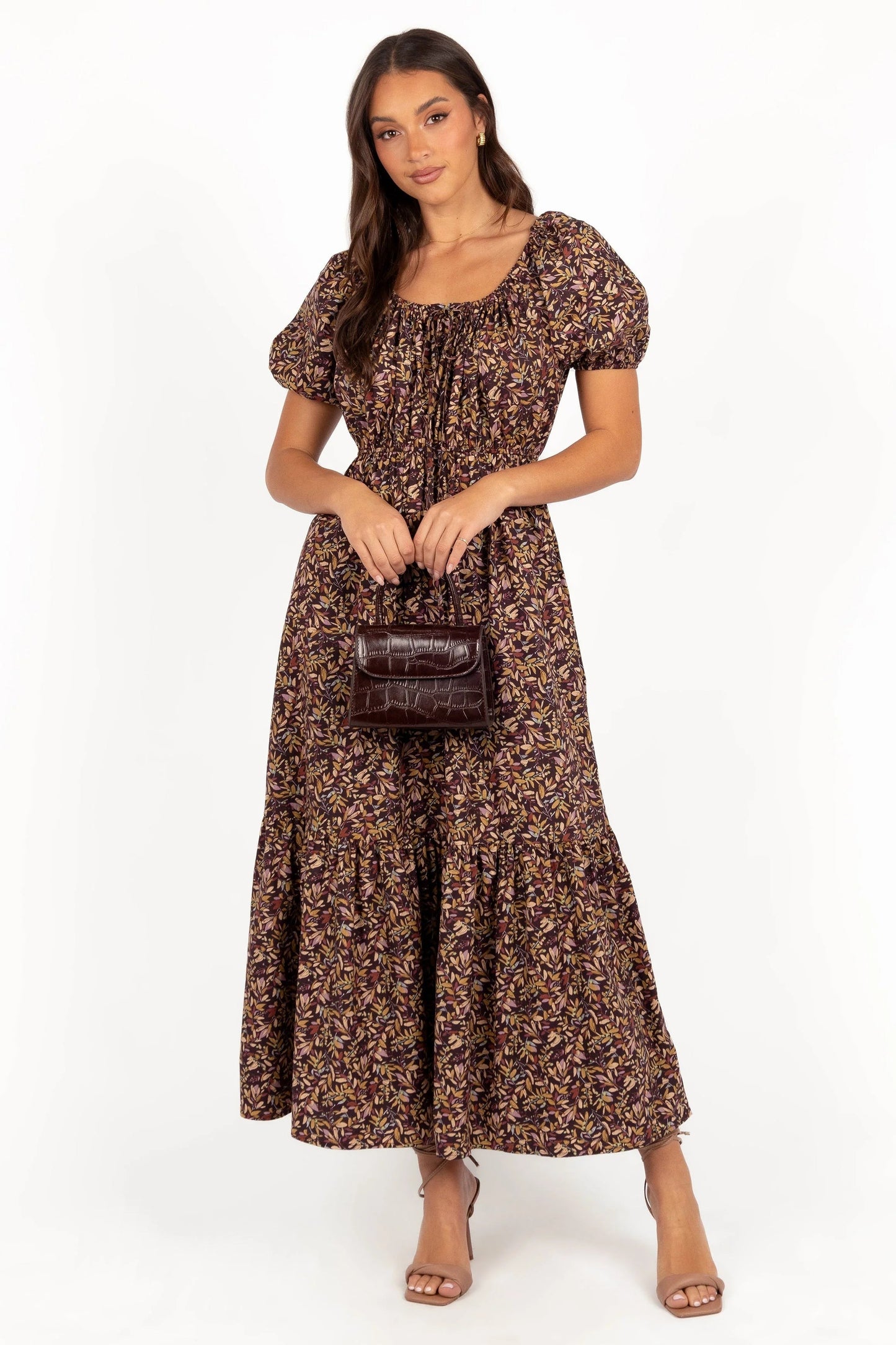 Drawstring Tie Midi Dress