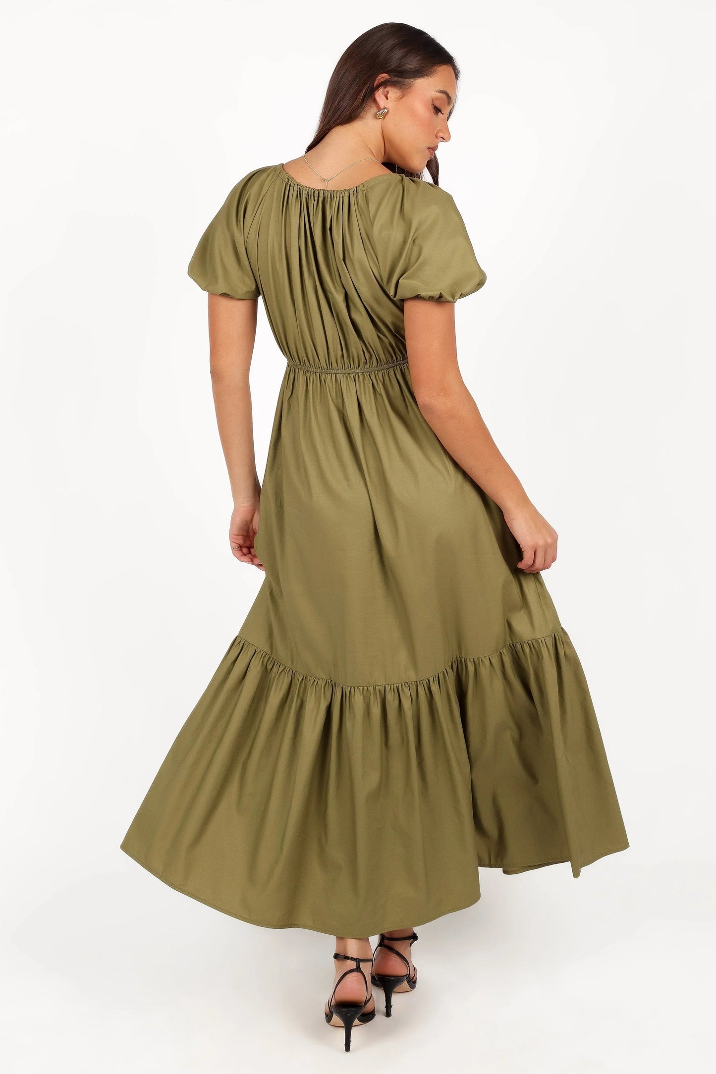 Drawstring Tie Midi Dress