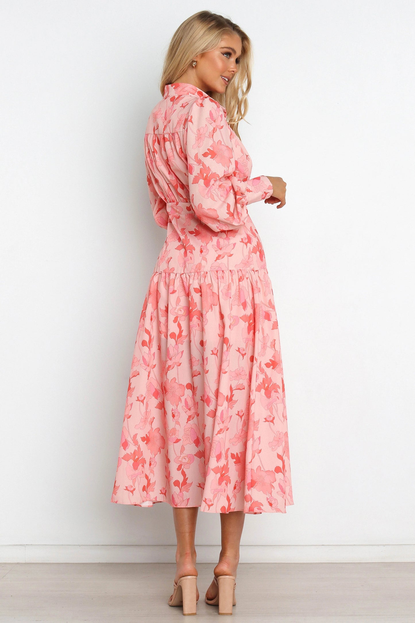 Everly Button-Front Collared Maxi Dress