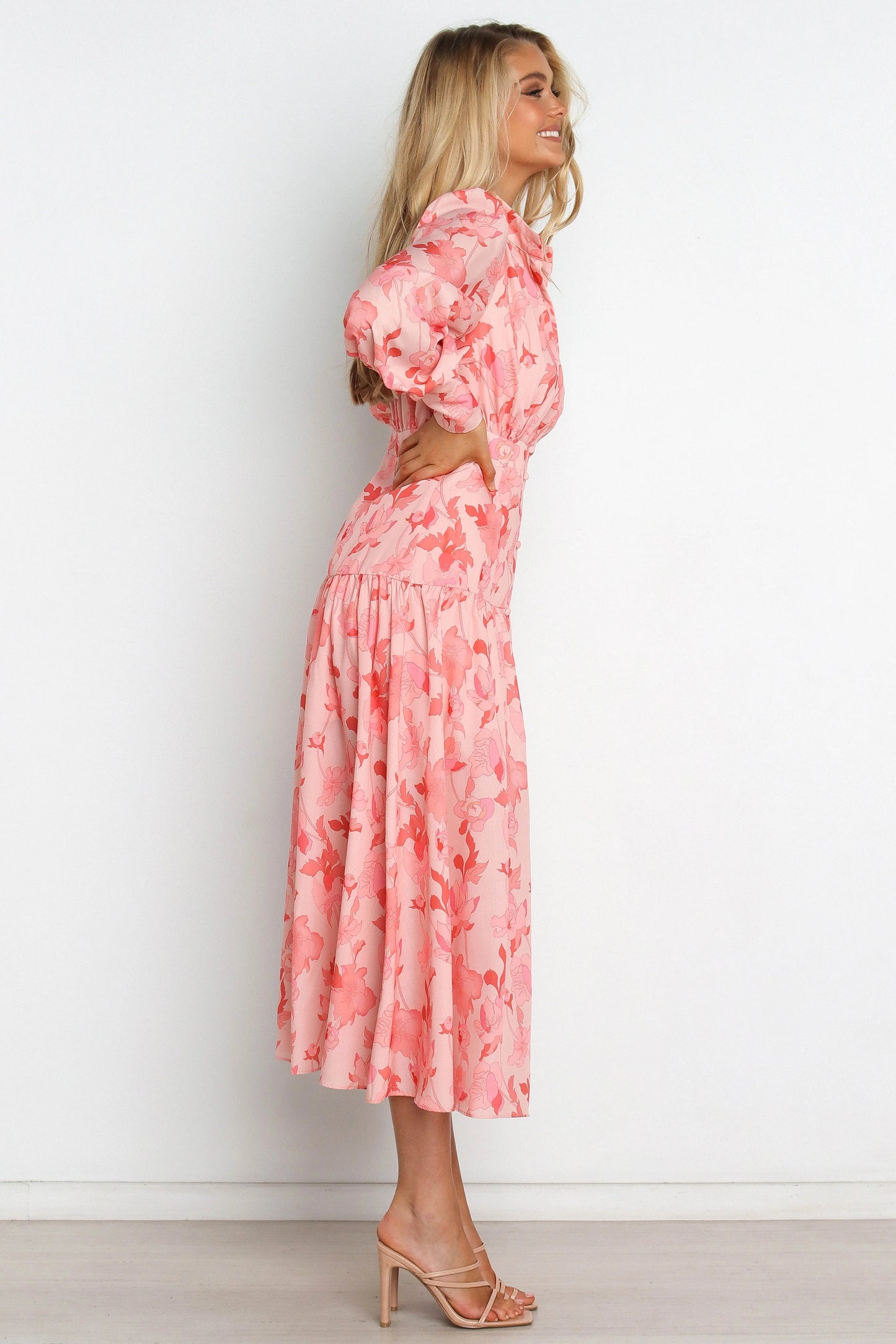 Everly Button-Front Collared Maxi Dress