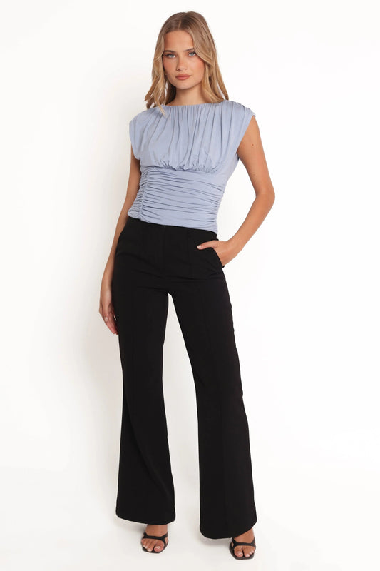 Gather-Ruched Sleeveless Knit Top