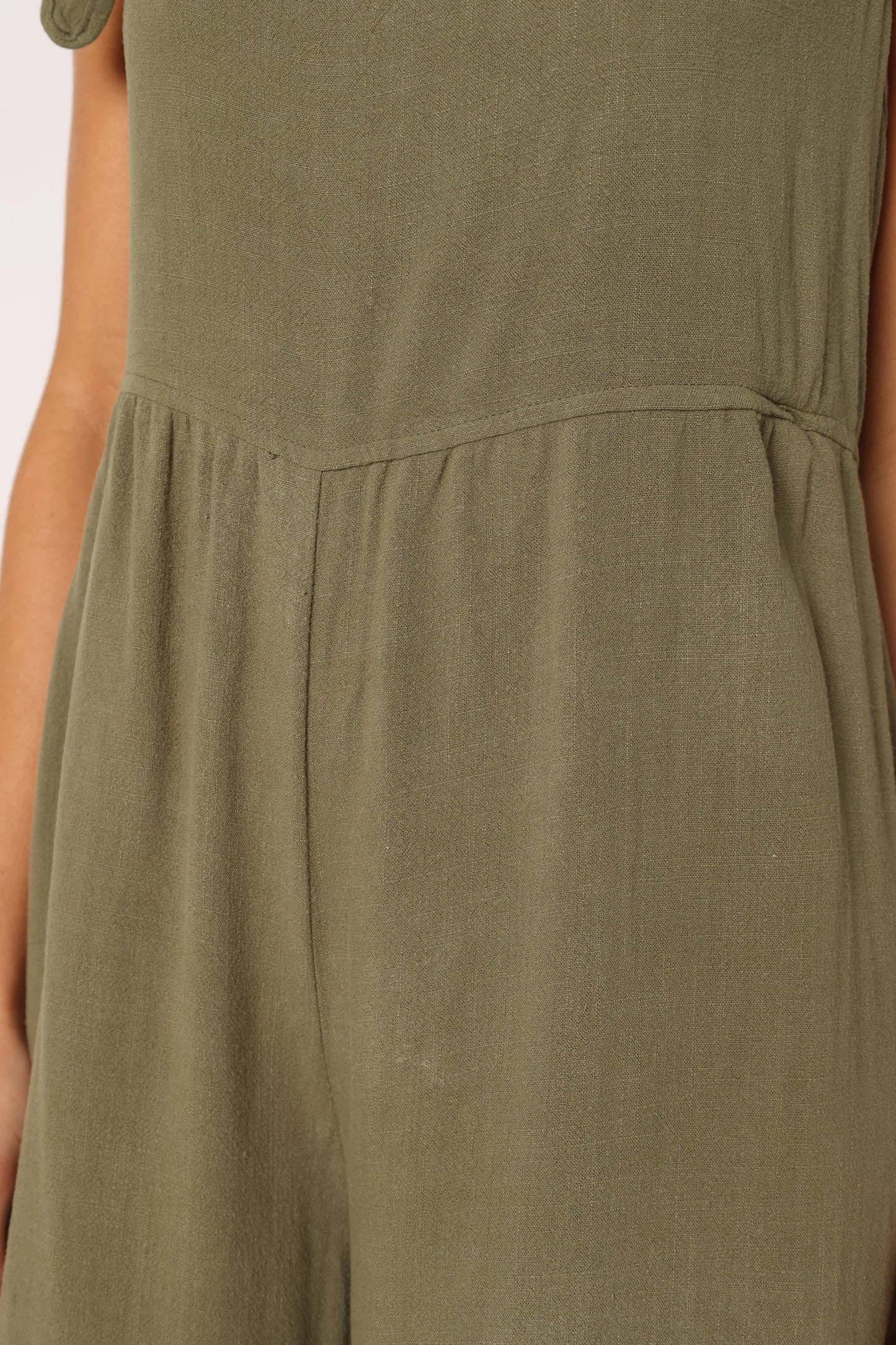 Linen Wide-Leg Tie-Strap Jumpsuit