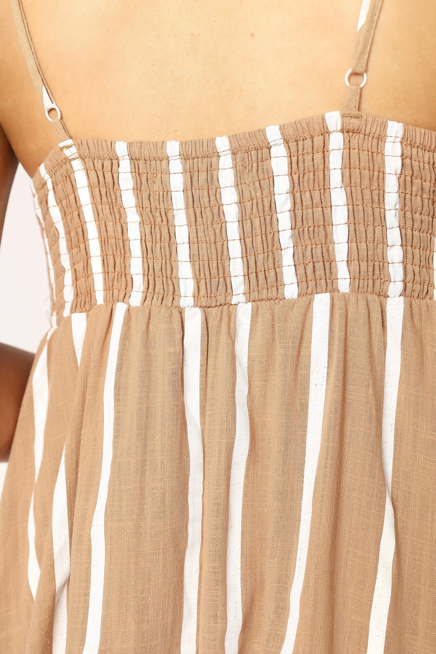 Striped Shirred Back Maxi Dress