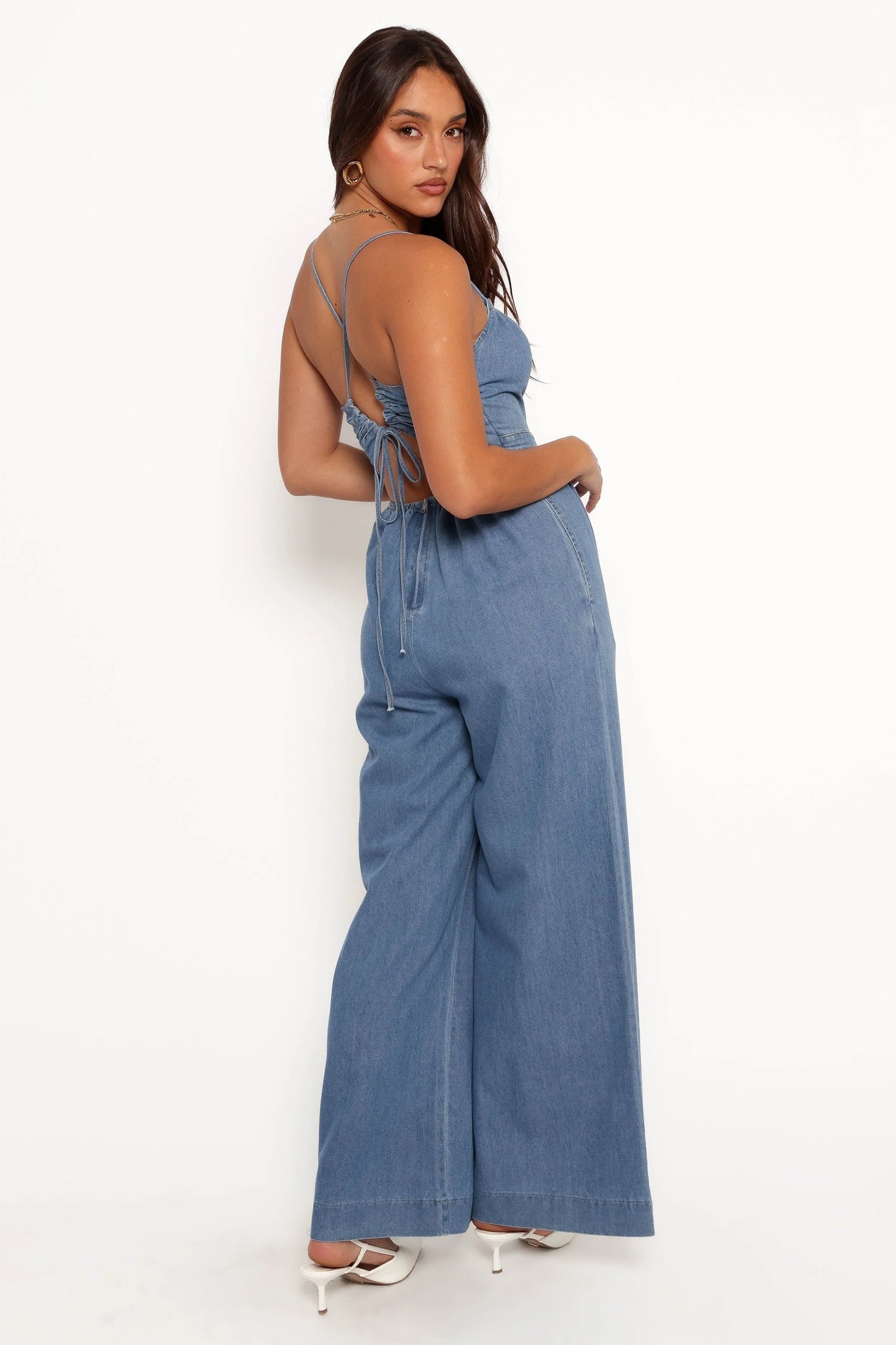 Wide-Leg Tie-Strap Jumpsuit