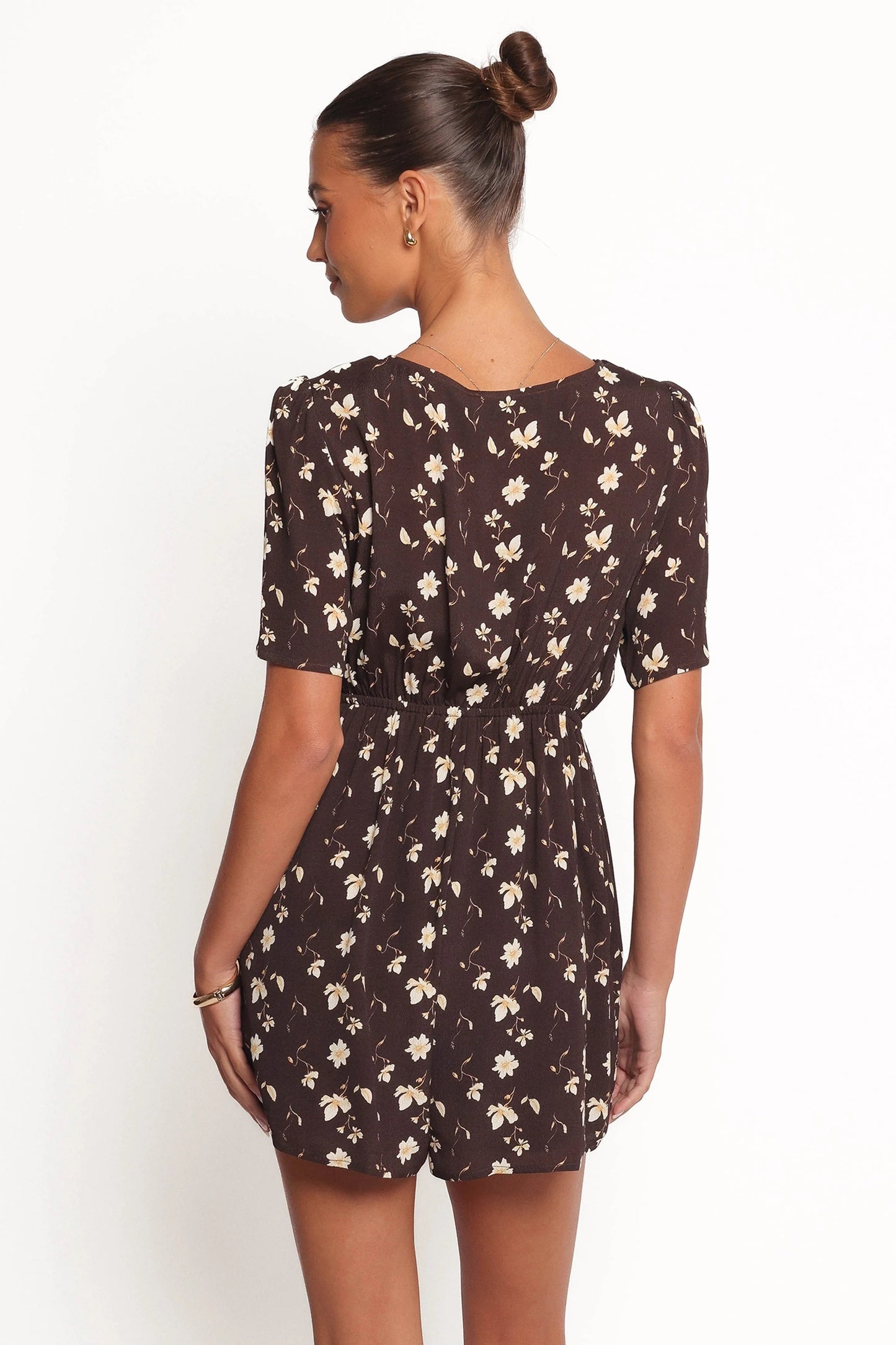 Wrap-Front V-Neck Romper with Pockets